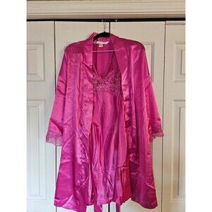 Vintage Victoria's secret satin Robe & nightgown set fascia pink S
